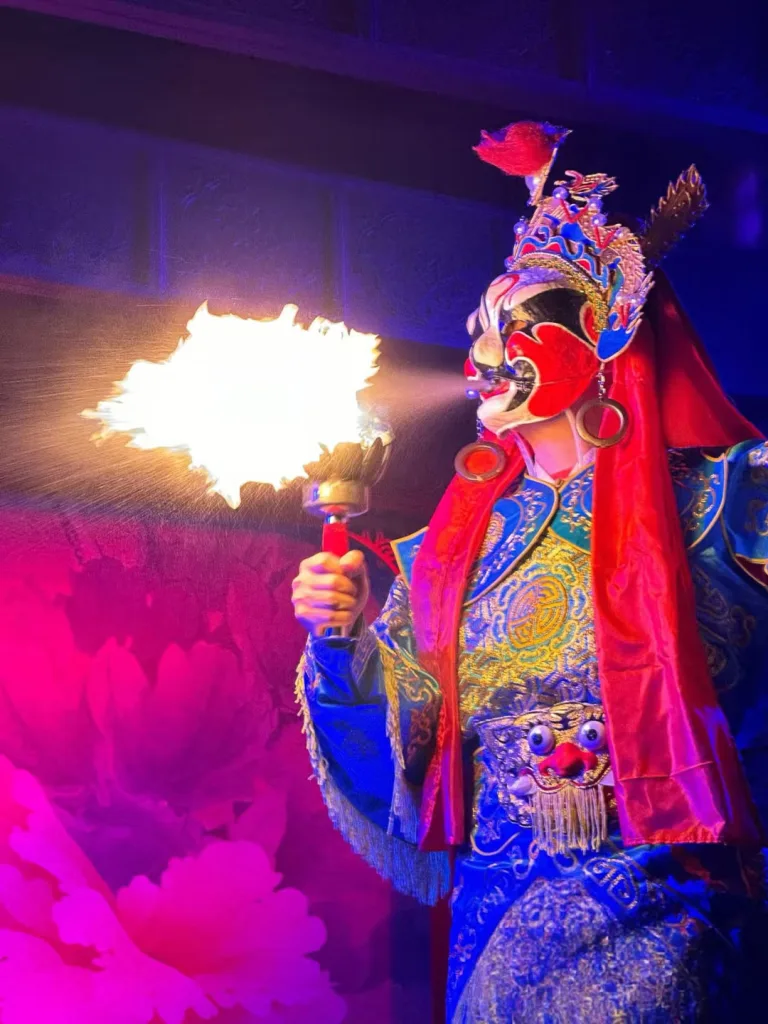 Finish with the colour and drama of a fire-breathing performance.