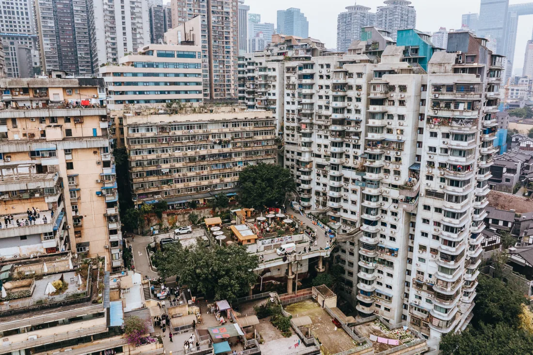 Layered residential buildings at Baixiangju White Elephant Residence in Chongqing