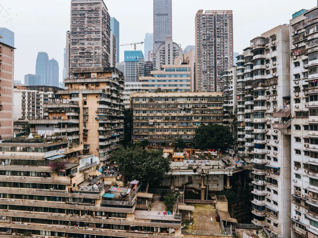 Layered residential buildings at Baixiangju White Elephant Residence in Chongqing