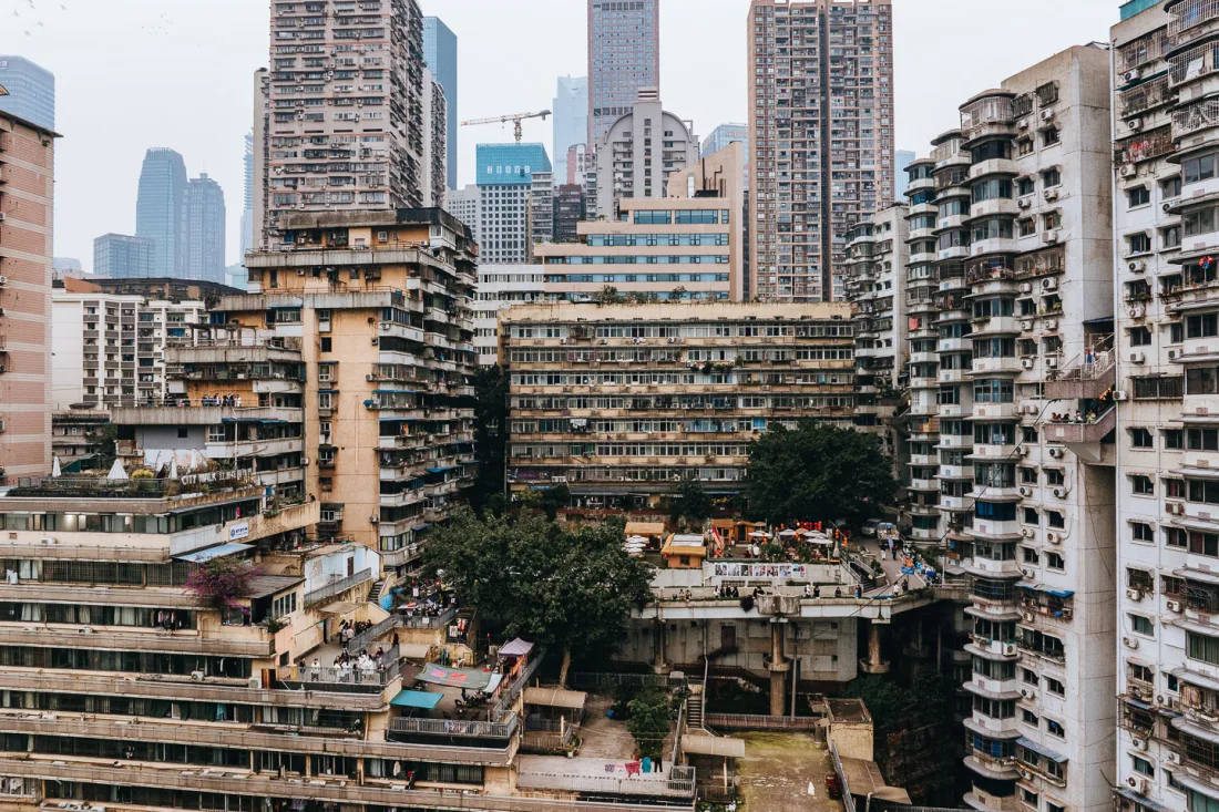 Layered residential buildings at Baixiangju White Elephant Residence in Chongqing