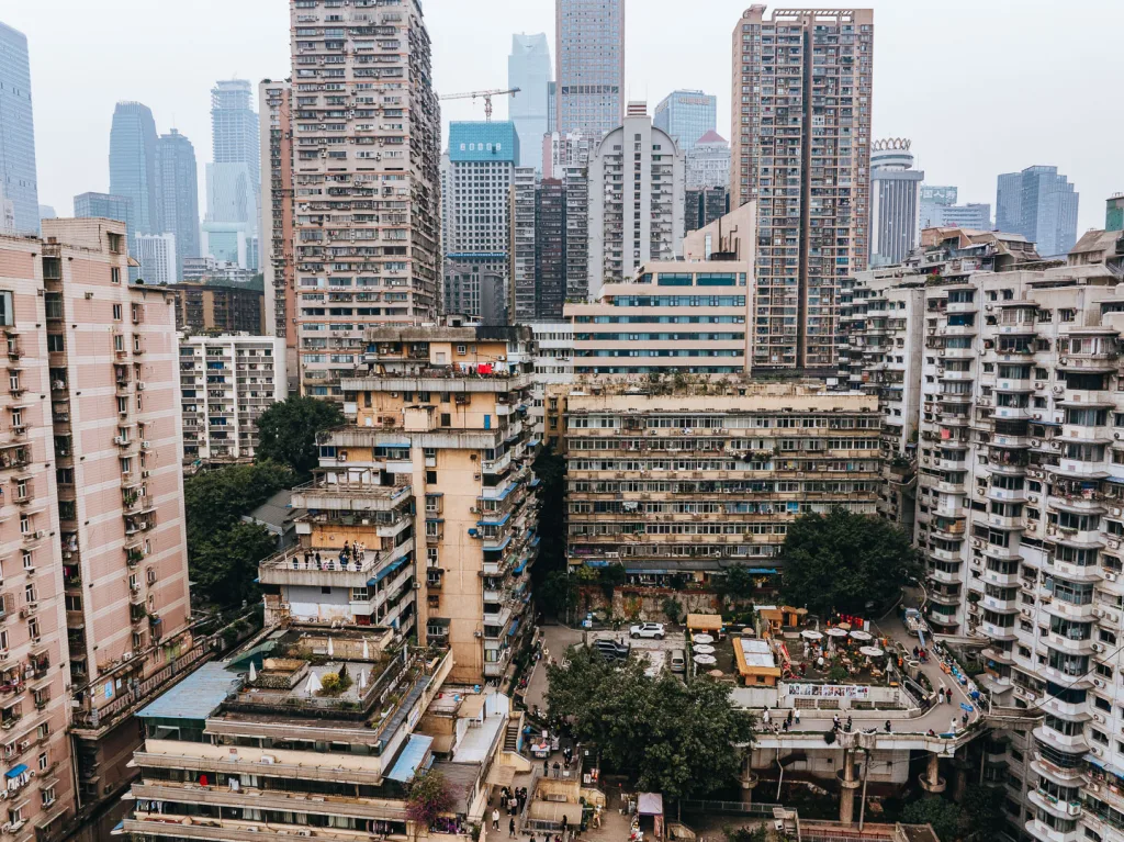 Layered residential buildings at Baixiangju White Elephant Residence in Chongqing