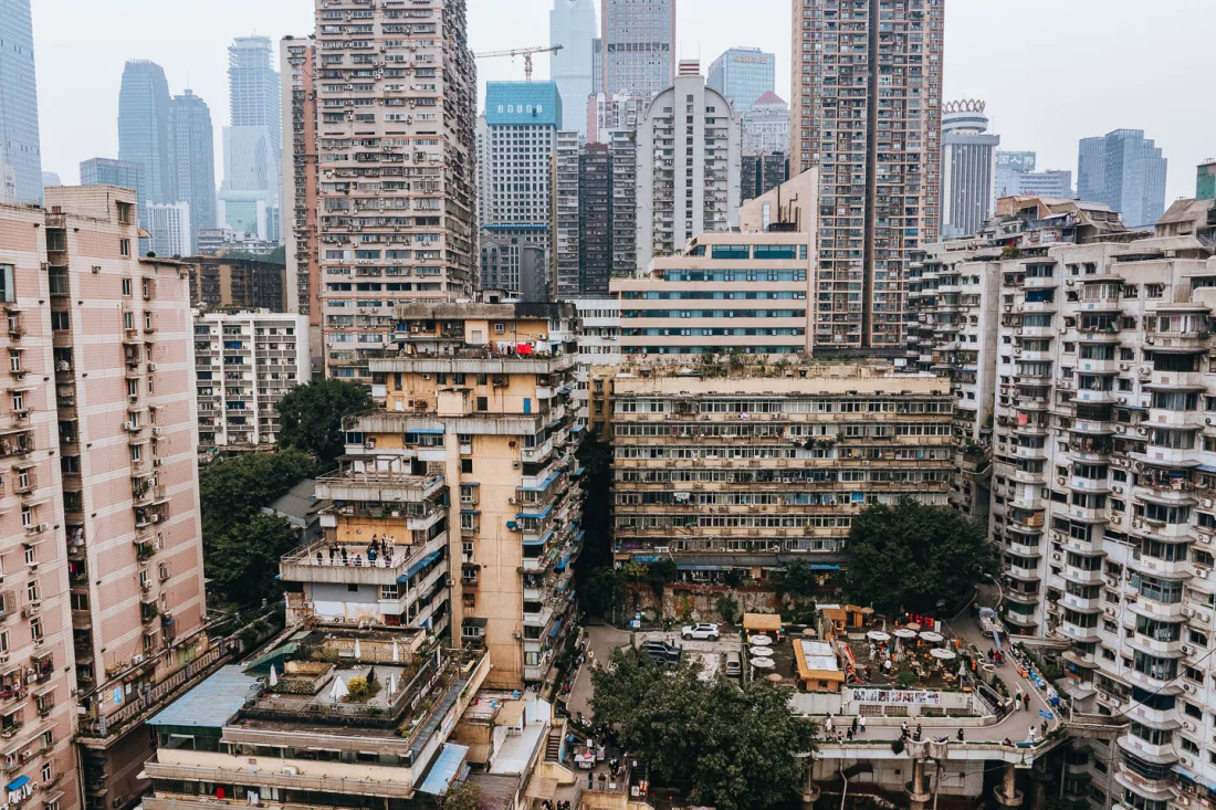 Layered residential buildings at Baixiangju White Elephant Residence in Chongqing