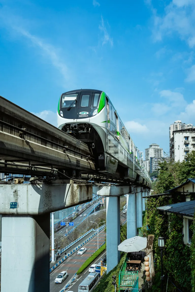 The full Cyber City experience: layered streets, monorail views and the surprising everyday geography of Chongqing.