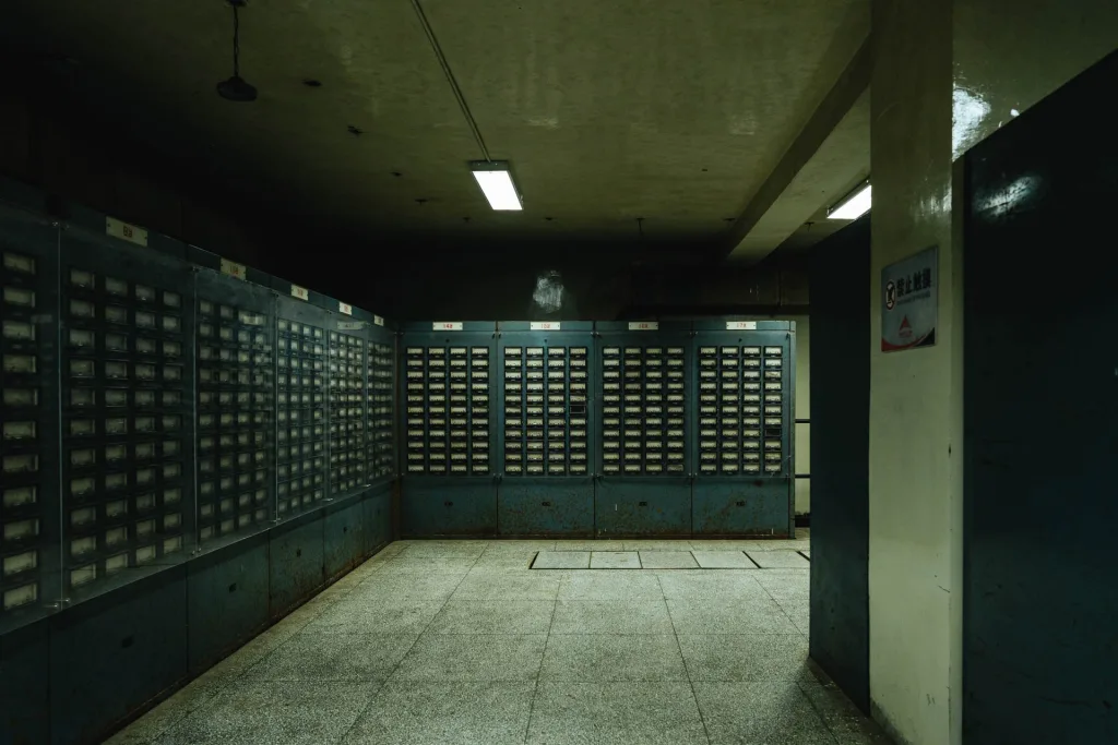 The illuminated underground tunnels and industrial spaces of Chongqing 816 Nuclear Plant