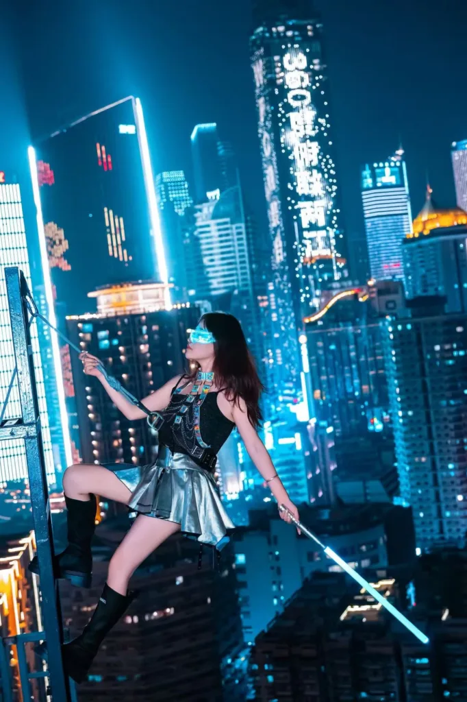 Cyberpunk Edgerunners Rooftop Photoshoot — guest portrait 1